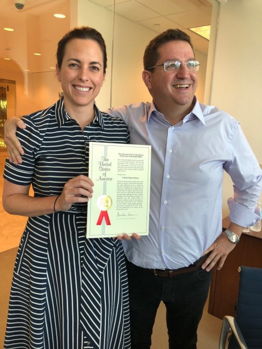 With Abel Avellan holding the patent certificate for our nano satellite technology.